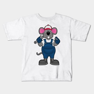 Mouse as Mechanic with Screw & Spanner Kids T-Shirt